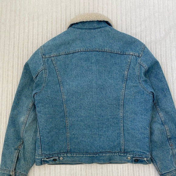 Vintage Levi's Red Tab Men's Sherpa Lined Denim Trucker Jean Jacket | Size S - Picture 4 of 6